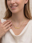Colar com Nome Personalizado Cursivo Banhado a Ouro 18K
