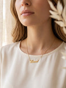 Colar com Nome Personalizado Cursivo Banhado a Ouro 18K