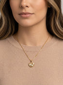 Conjunto Colar e Brinco Coração Banhado a Ouro 18K Texturizado