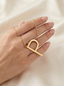 Colar com Letra Inicial Grande Banhado a Ouro 18K e Prata 925