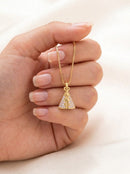 Colar Nossa Senhora com Zircônias Banhado a Ouro 18K