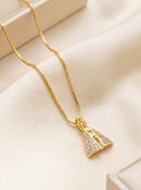 Colar Nossa Senhora com Zircônias Banhado a Ouro 18K