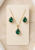 Conjunto Colar e Brincos Gota Folheado a Ouro