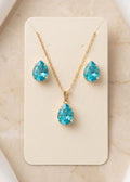 Conjunto Colar e Brincos Gota Folheado a Ouro