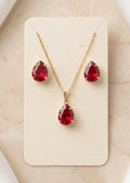 Conjunto Colar e Brincos Gota Folheado a Ouro
