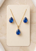 Conjunto Colar e Brincos Gota Folheado a Ouro