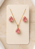 Conjunto Colar e Brincos Gota Folheado a Ouro