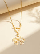 Colar Filhos Menino e Menina Banhado a ouro 18K