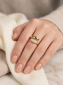 Anel Ajustável com Micro Zircônias Banhado a Ouro 18K