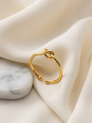 Anel Feminino Nó Ajustável Banhado a Ouro 18K