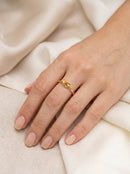 Anel Feminino Nó Ajustável Banhado a Ouro 18K