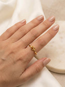 Anel Feminino Nó Ajustável Banhado a Ouro 18K