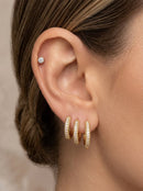 Kit Trio de Argolas com Zircônias Cravejadas Banhadas a Ouro 18K