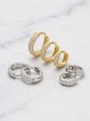 Kit Trio de Argolas com Zircônias Cravejadas Banhadas a Ouro 18K