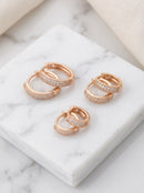 Kit Trio de Argolas com Zircônias Cravejadas Banhadas a Ouro 18K