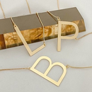 Colar Letra Lisa Folheado Inicial Cravejada cordão veneziana Semi Joia Banhada Folheado a Ouro 18K e Prata 925 4cm
