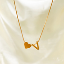 Colar Letra e Coração Folheado a Ouro 18K e Prata 925