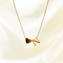 Colar Letra e Coração Folheado a Ouro 18K e Prata 925