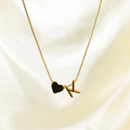 Colar Letra e Coração Folheado a Ouro 18K e Prata 925