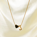 Colar Letra e Coração Folheado a Ouro 18K e Prata 925