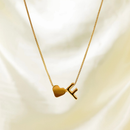 Colar Letra e Coração Folheado a Ouro 18K e Prata 925