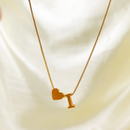 Colar Letra e Coração Folheado a Ouro 18K e Prata 925