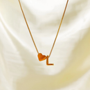 Colar Letra e Coração Folheado a Ouro 18K e Prata 925
