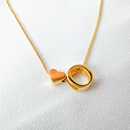Colar Letra e Coração Folheado a Ouro 18K e Prata 925