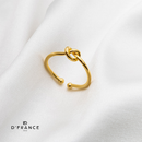 Anel Feminino Dourado Nózinho Ajustável Banhado a Ouro 18K - D France Semijóias