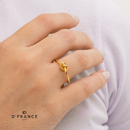 Anel Feminino Dourado Nózinho Ajustável Banhado a Ouro 18K - D France Semijóias