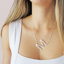 Colar Letra Lisa Folheado Inicial Cravejada cordão veneziana Semi Joia Banhada Folheado a Ouro 18K e Prata 925 4cm