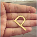 Colar Letra Lisa Folheado Inicial Cravejada cordão veneziana Semi Joia Banhada Folheado a Ouro 18K e Prata 925 4cm