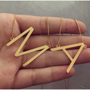 Colar Letra Lisa Folheado Inicial Cravejada cordão veneziana Semi Joia Banhada Folheado a Ouro 18K e Prata 925 4cm