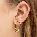 Kit Colar e Brinco Oval Orgânico Dourado - Banhado a Ouro 18k Feminino
