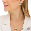 Conjunto Colar e Brinco Redondo Ondulado Orgânico Banhado Ouro 18K - Fischer Semijoias